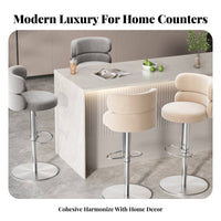 Upholstered Rotating High Stool Height Adjustable Upholstered Rotating Stool With Rearrest Integrated Footrest for Cafe