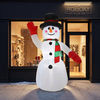 Giant Inflatable Snowman with Top Hat Easy to Inflate Christmas Inflatable Snowman Sturdy Lawn Decoration Stable for Families, Garden