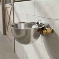Livestock Waterer with Float Valve Auto Refill Automatic Stock Tank Wall-Mount