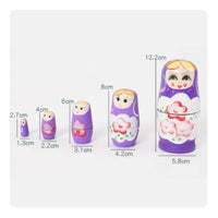4 Pieces Illustrated Faces House Decoration Colorful Painted Nesting Dolls