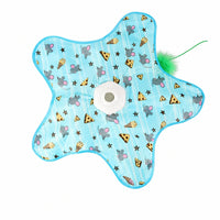 Electric Cat Play Mat with Motor Rechargeable Cat Toy with Feather Teaser Interactive Self-Playing for Cats, Kittens, Home