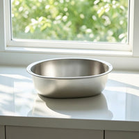 Oval Kitchen Basin Smooth Stainless Steel Bowl Long-Lasting for Meal Prep