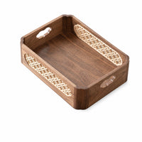 Wood Box with Handles Open-Top Storage Box Smooth for Coffee Table, Entryway