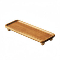 Acacia Wood Vanity Tray Stylish Design Wooden Catchall Tray Raised Edge Entryway Key Holder Plate for Desktop, Coffee Table