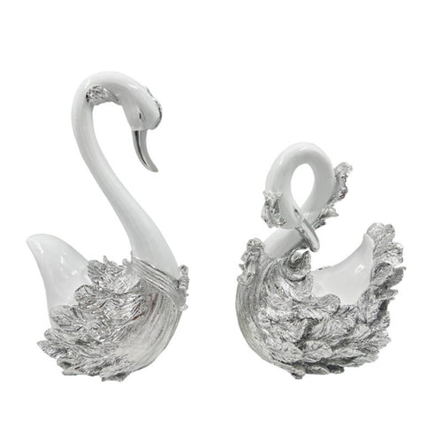 2 Pieces Swan Figurine European Style Swan Ornament Sentimental Design House Decoration