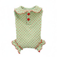 Collared Dog Jumpsuit Polka Spotted Pet Bodysuit Cute Ruffle Pet Romper for Daily Wear, Photo Photography