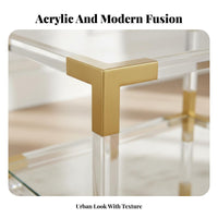 C-Shaped Tray Table Light Luxury aesthetic Nightstand Transparent Top Sturdy for Students, Living Room