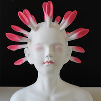室内家居花瓣女孩摆件北欧人物雕塑摆件人物浮雕树脂摆件装饰品