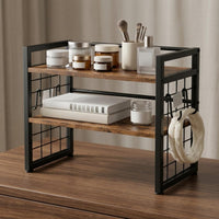 Iron Desk Shelf Sturdy Multi-Tier Storage Rack Easy to Clean for Vanity