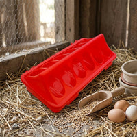 Chick Feeder and Quail Feeder Dispenser, Multi-Hole Trough for Animal Feeding, Rectangular Chick Starter Kit in Paper Box Packaging
