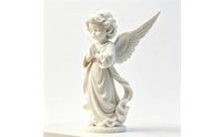 3D-Printed Angel Figurine Spread Wings 3D Printed Angel Figurine White