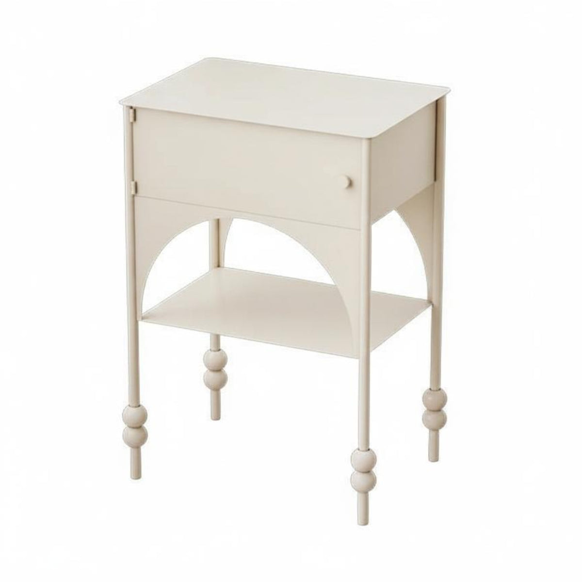 Cat House Nightstand Mid-Vintage Aesthetic Style Cat Bedside Table Space-Saving Metal Bedside Cabinet for Bedroom