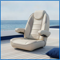 Marine Driver Seat Thick Helmsman Chair with Armrests High-Back Boat Chair for Captains