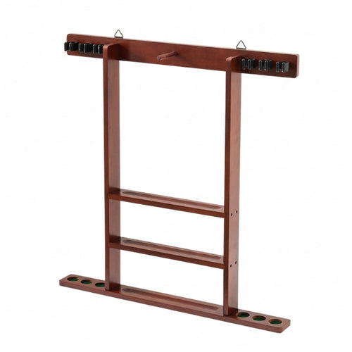 Pool Cue Rack with Accessory Storage Sturdy Pool Cue Rack Elegant for Home Bar