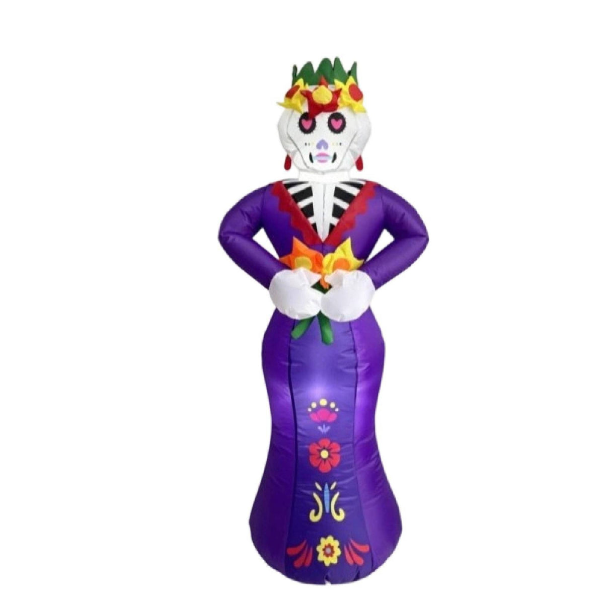 Inflate Inflatable Skeleton Bride Para Exterior Inflatable Skull Figure Tall Calavera Inflable Decorativo for Yard, Lawn, Garden, Patio