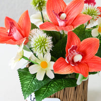 秋百合花仿真花假花轻奢高档客厅摆件餐桌插花藤编盆花艺装饰品摆