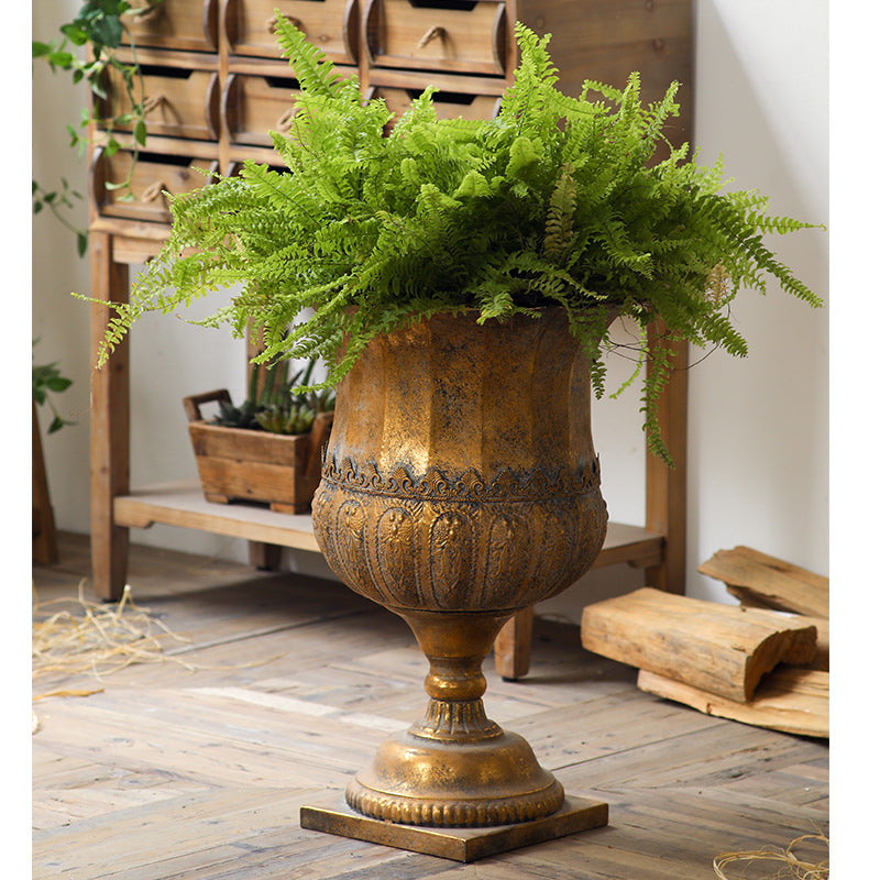 French Wabi-Sabi Style Roman Column Flower Pot