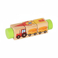 kids Block Puzzle Cognitive Rotating Puzzle Portable Wooden Shape-Matching Game for Little Ones