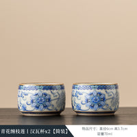 青花汝窑一壶二杯功夫茶具套装高档送长辈领导老师生日乔迁伴手礼