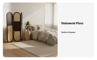 Foldable Design Woven Panel Divider New Chinese design 4-Panel Woven Screen Freestanding Partition Wall sturdy Wood Frame for Apartment Dwellers, Interior Decorators, Office Workers, Living Room, Bedroom, Dining Area