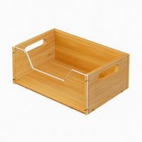 Storage Bin with Handles Open-Top Container Low-Height for Vanity