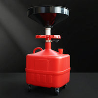 Mobile Oil Drain Cart with Funnel Portable Waste Oil Collector with Tray Heavy Duty Pan Quick Cleanup for Mechanics, Auto Technicians, Garage, Workshop