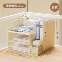 Metal Vertical File Organizer for Desk with Pen Holder