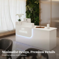 Retail Checkout Counter Modern Ier Counter Sturdy Construction Payment Station Spacious Storage Easy to Clean Suitable for Clerks Receptionists Boutique Lobby