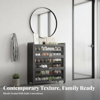 Multi-Layer Footwear Storage Unit Dustproof Steel Shoe Rack with Doors Large Capacity for Homeowners, Apartment Dwellers, Hallway, Mudroom