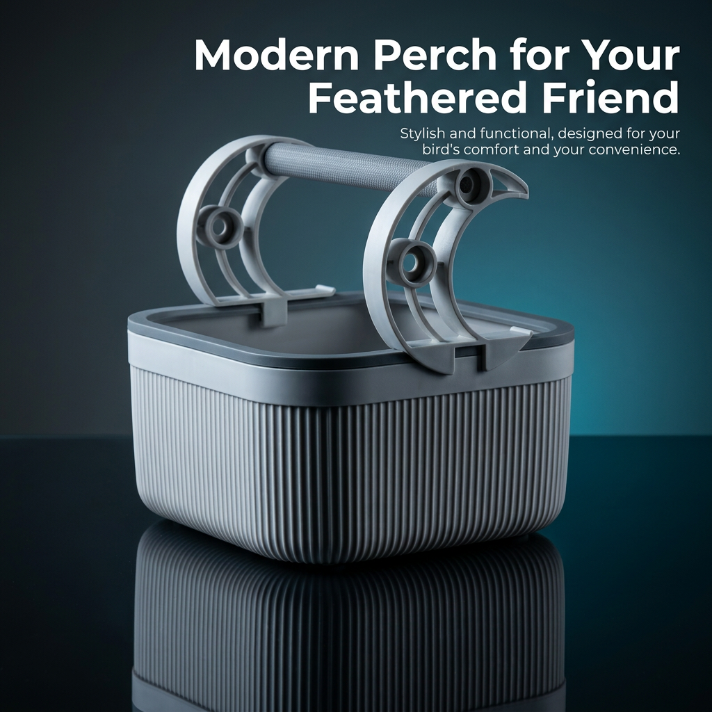 Bird Playground with Feeder Cups, Parrot Perch Stand for Cockatiels, Parakeets, Medium Birds, Bird Toy Exercise Station, Washable Tabletop Perch