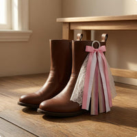 Decorative Boot Ornament Satin Bow Ribbon Boot Ornament Layered