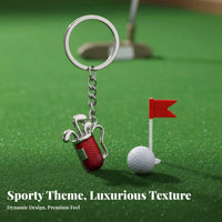 Great Gift Miniature Golf Club Key Fob Zinc Alloy Material Metal Golf Souvenir Keychain Polished Finish for Golfers, Men, Car Keys, Handbags