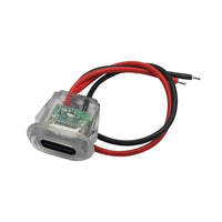 Type-C 2P Injection Molded Female Connector with Wire for Waterproof Applications