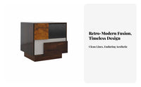 Nightstand with Drawers and Shelf Nordic Aesthetic for Hotel, Homeowners, Adults