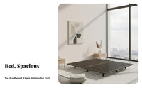 Floating Bed Frame Headboard Bedroom Furniture Minimalist Design Mattress Support for partners, Homeowners, Apartment, Guest Room