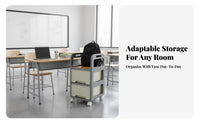 Deskside book bag Holder With casters Storage Trolley Easy to Move for Classroom