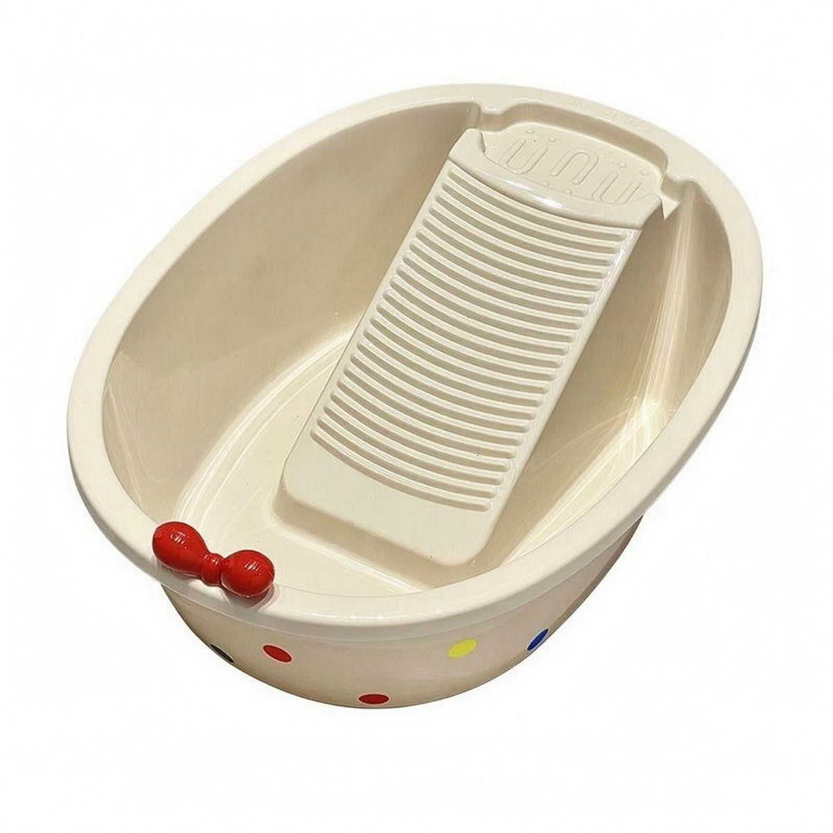 Laundry Washboard Tub Bow Accent Washboard Basin Oval-Shaped