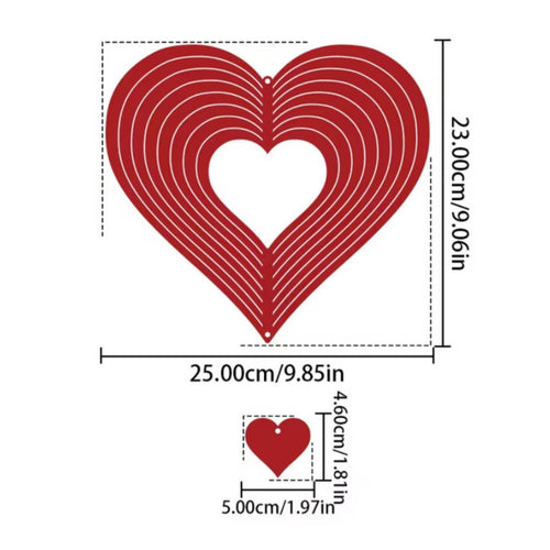 Heart Air Twirler Rotator Easy to Hang Heart Ornament Rotator Shiny Yard Decor for Garden
