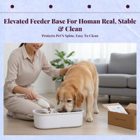 Adjustable elevated pet feeder