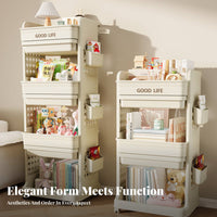 Multi-Tier Rolling Shelf Mobile Design Multi-Tier Trolley Large Capacity