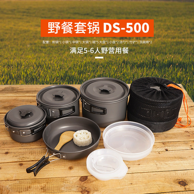 Selpa Outdoor Camping Cookware Set DS-500, 5-6 Person, Non-Stick