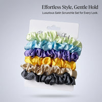 Large Scrunchies for Women, Satin Scrunchie Set for, Handmade Ponytail Holders with Thin Elastic Ties, Cute Accessories for Bun, High