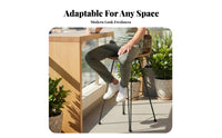 Woven High Stool Weather Resistant Woven Highrear Support Stool Breathable Weave Built-in Footrest for Bar Owners, Cafe, Deck
