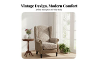 Patriotic Country Aesthetic Patchwork highposterior chair Chair Retro Look highposterior chair Chair High rear Armchair sturdy Wood Frame for Vintage look Lovers, Interior Designers, Living Room, perusing corner, Bedroom, Reception Area