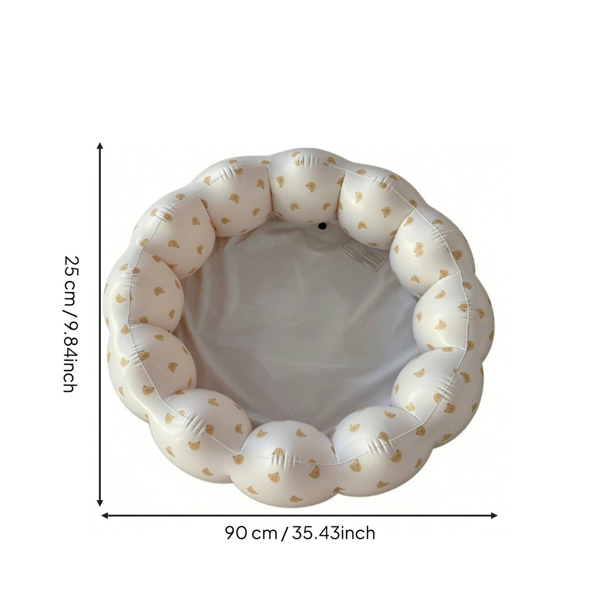 Petal Shape Portable Baby Pool Multi-Purpose Scalloped Border Inflatable Pool Eco-Friendly PVC Kids' Water Toy Cute Pattern for Toddlers