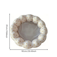 Petal Shape Portable Baby Pool Multi-Purpose Scalloped Border Inflatable Pool Eco-Friendly PVC Kids' Water Toy Cute Pattern for Toddlers