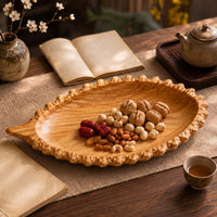 Leaf Tray Hand-Carved Wood Leaf Bowl Rustic for Home Decorators, Hosts