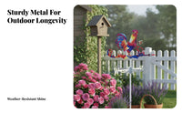 Cock Weather Vane Iron Art Colorful Metal Weathercock Long-Lasting for Yard