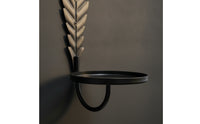 Iron Holder with Leaf Backplate Decorative Wall-Mounted Candle Holder Multi-Wall-Mounted Candle Sconce for Entryway