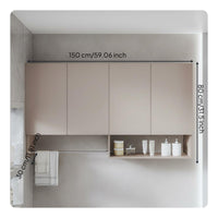 Washroom Wall Cabinet Waterproof Washroom Storage Cabinet Humidity-Resistant-Resistant Wall Mounted Storage Cupboard for Families, Adults, Balcony